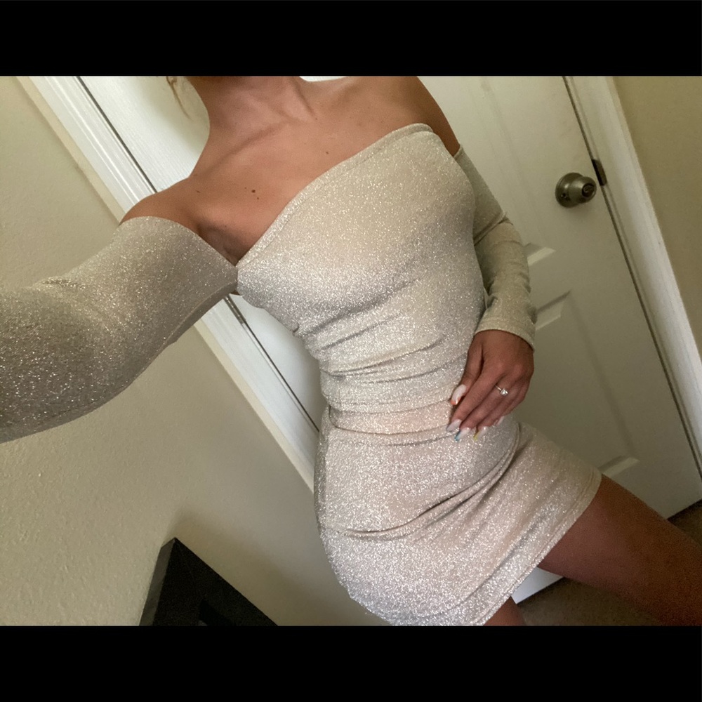 Nude Shimmer Skirt Set